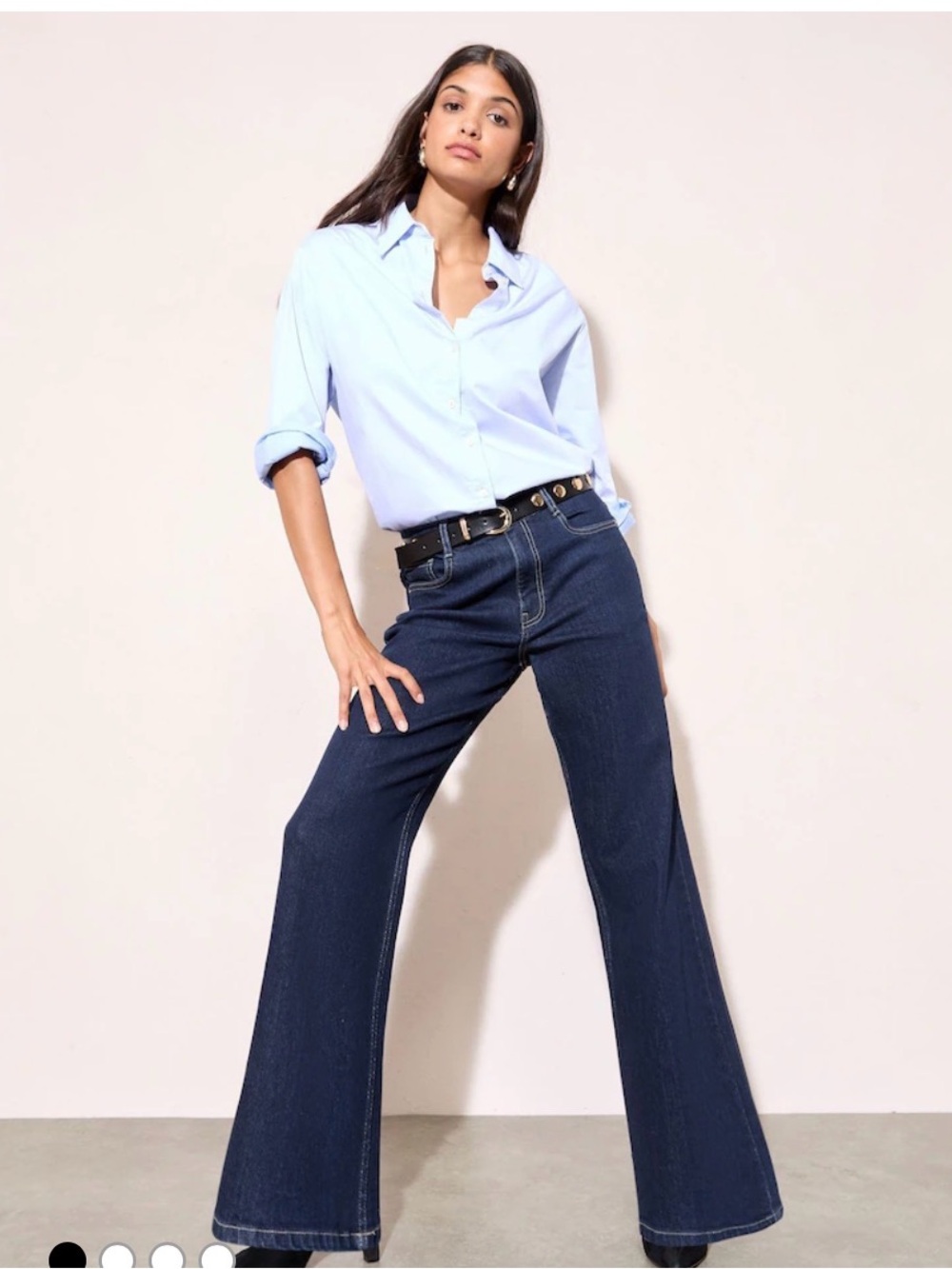 High-Rise Wide-Leg Jeans in Deep Blue Wash